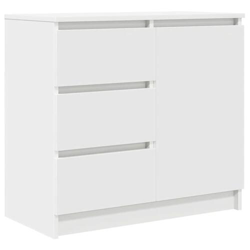 Skænk med skuffe 71x35x65 cm konstrueret træ hvid