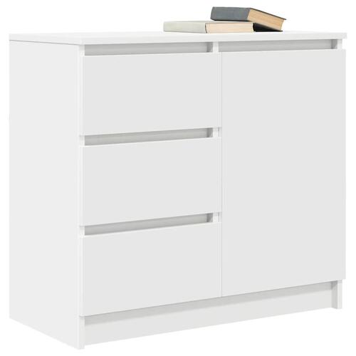 Skænk med skuffe 71x35x65 cm konstrueret træ hvid