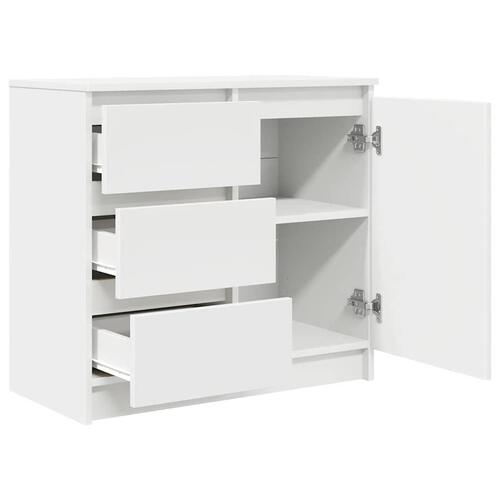 Skænk med skuffe 71x35x65 cm konstrueret træ hvid