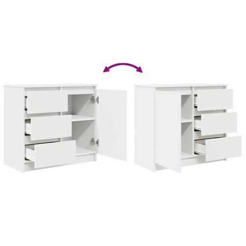 Skænk med skuffe 71x35x65 cm konstrueret træ hvid