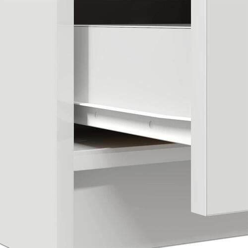 Skænk med skuffe 71x35x65 cm konstrueret træ hvid