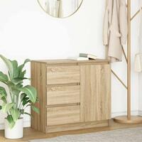 Skænk med skuffe 71x35x65 cm konstrueret træ sonoma-eg