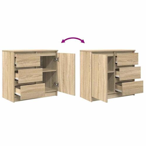 Skænk med skuffe 71x35x65 cm konstrueret træ sonoma-eg