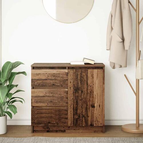 Skænk med skuffe 71x35x65 cm konstrueret træ antikt træ