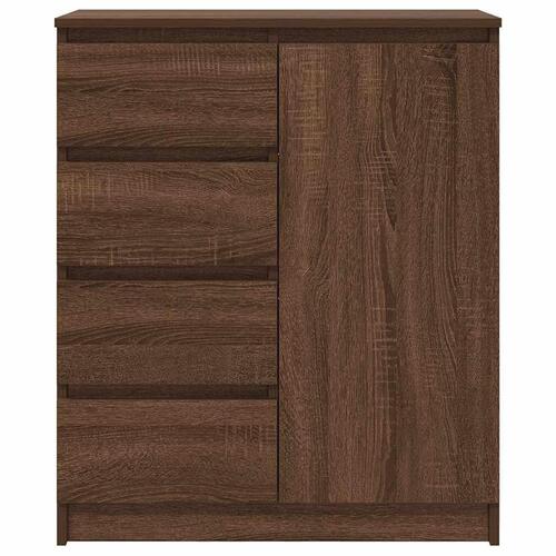 Skænk med skuffer 71x35x84 cm konstrueret træ brun egetræ