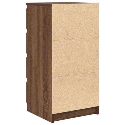 Skænk med skuffer 37,5x35x99 cm konstrueret træ brun egetræ