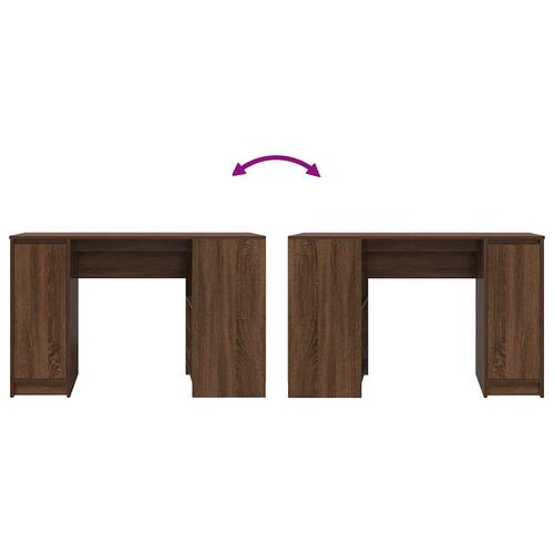 Skrivebord 120x42x76 cm konstrueret træ brun egetræsfarve