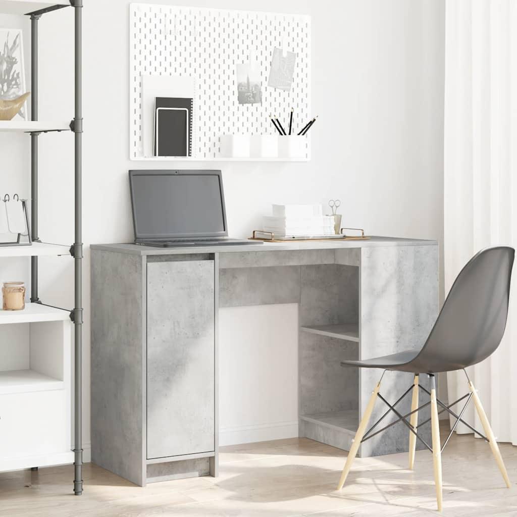 Skrivebord 120x42x76 cm konstrueret træ betongrå
