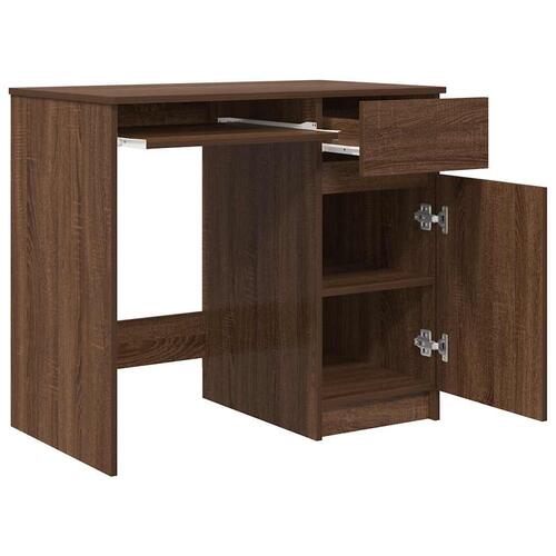 Skrivebord 86x49x76 cm konstrueret træ brun egetræsfarve