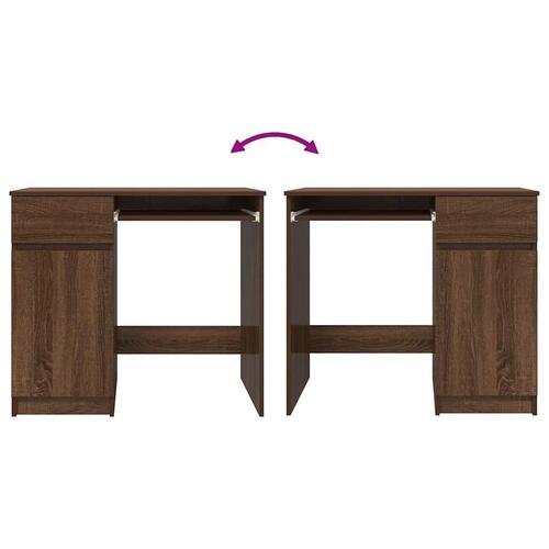 Skrivebord 86x49x76 cm konstrueret træ brun egetræsfarve