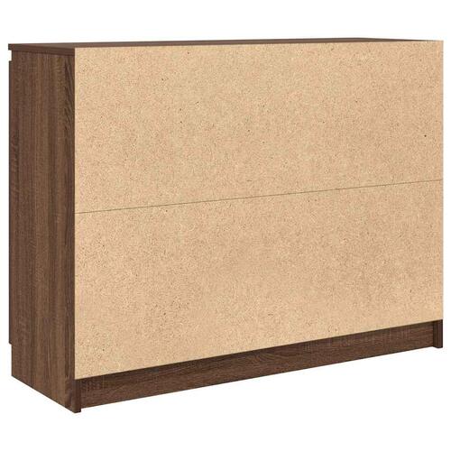 Skænk med skuffer 100,5x35x76 cm konstrueret træ brun egetræ