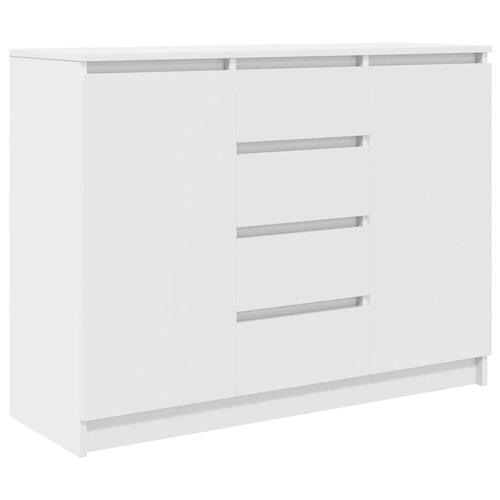 Skænk med skuffer 100,5x35x76 cm konstrueret træ hvid