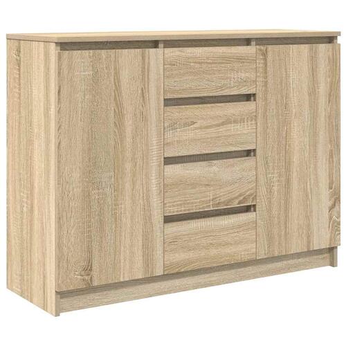 Skænk med skuffer 100,5x35x76 cm konstrueret træ sonoma-eg