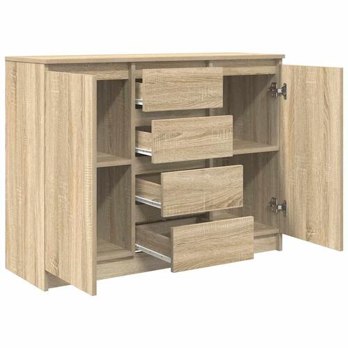 Skænk med skuffer 100,5x35x76 cm konstrueret træ sonoma-eg