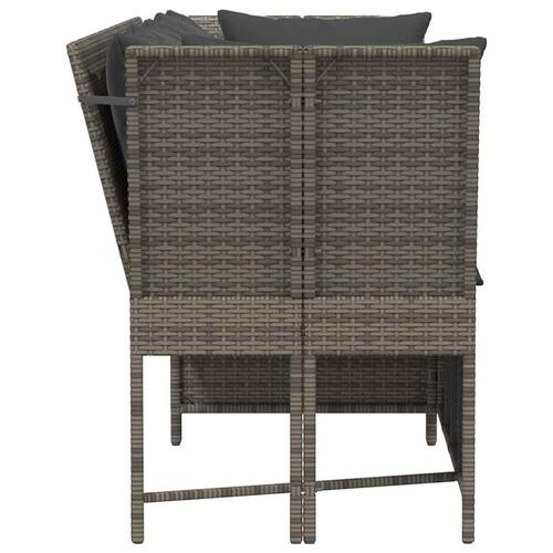 Havesofa med hynder polyrattan grå