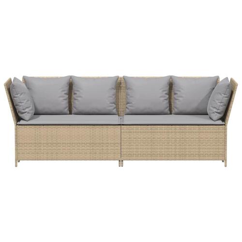 Havesofa med hynder polyrattan beige