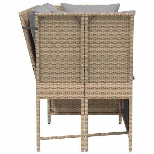 Havesofa med hynder polyrattan beige