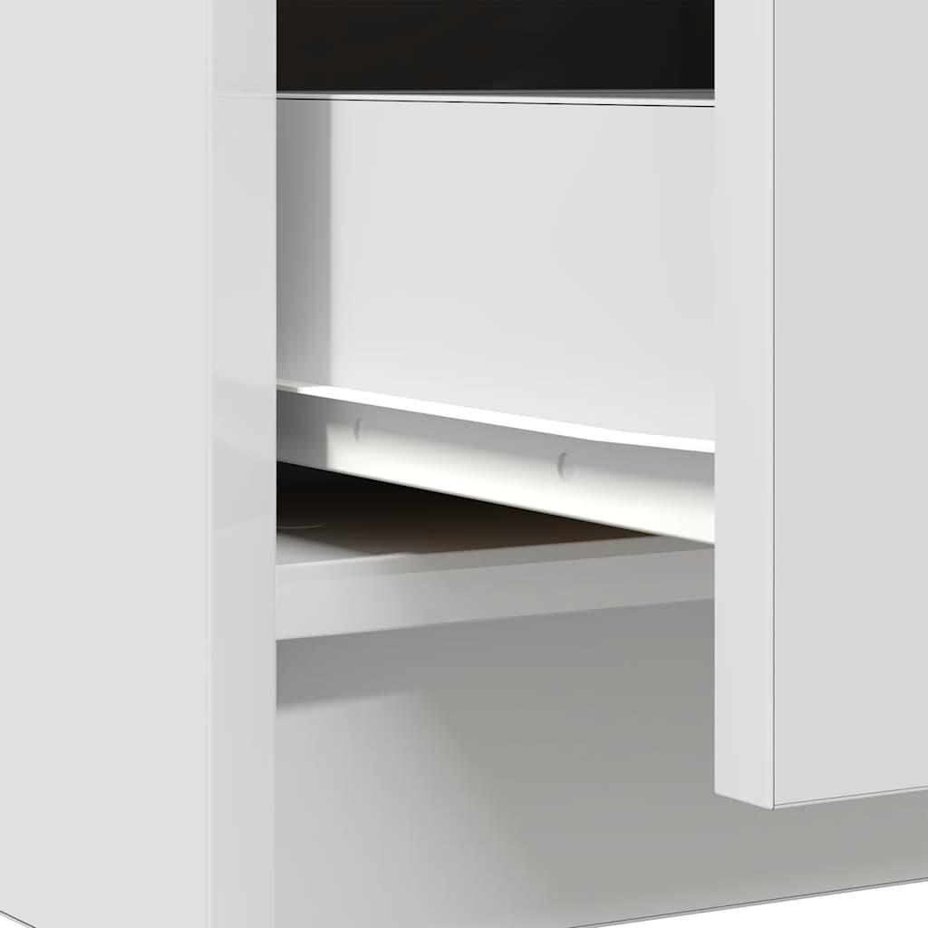 Skænk med skuffer 71x35x84 cm konstrueret træ hvid