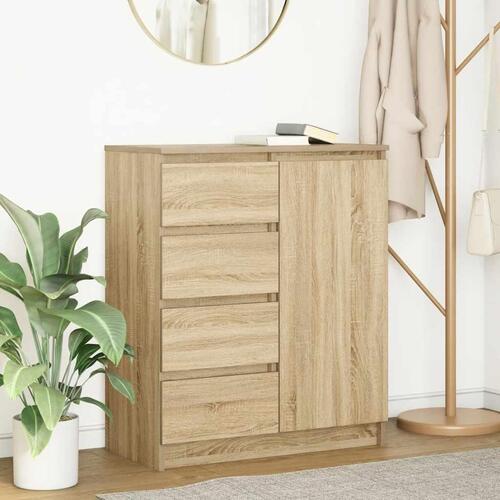 Skænk med skuffer 71x35x84 cm konstrueret træ sonoma-eg