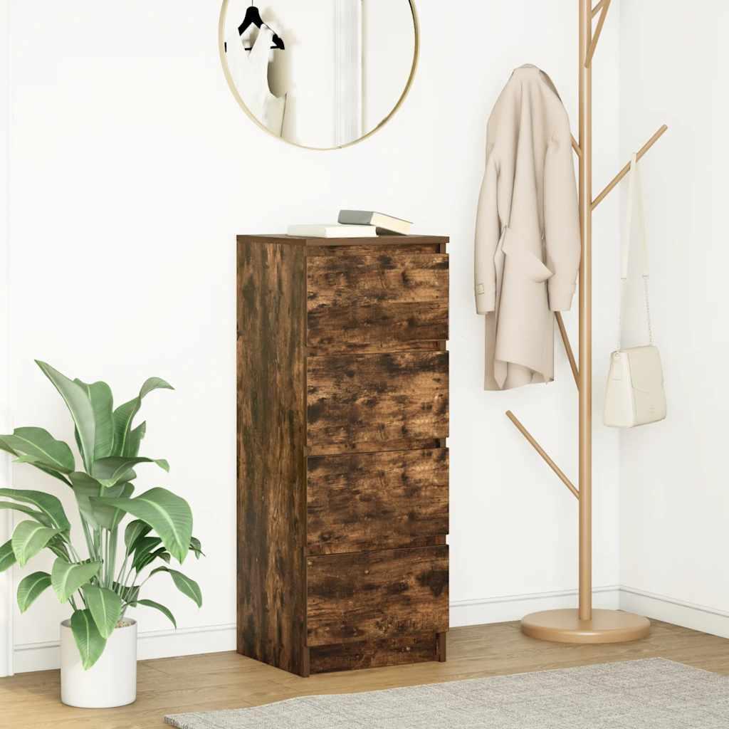 Skænk 37,5x35x99 cm konstrueret træ røget egetræsfarve