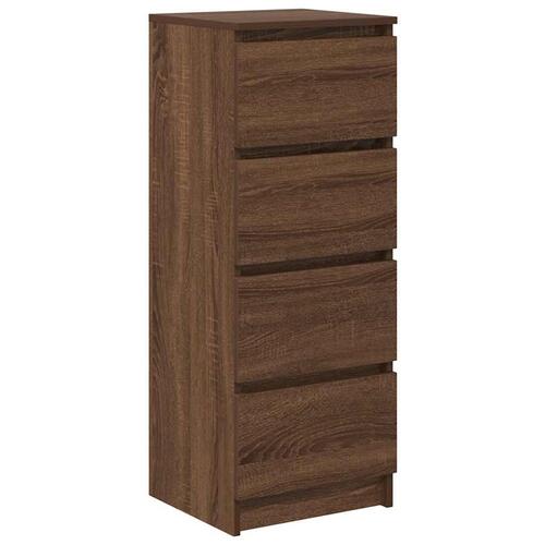 Skænk 37,5x35x99 cm konstrueret træ brun egetræsfarve