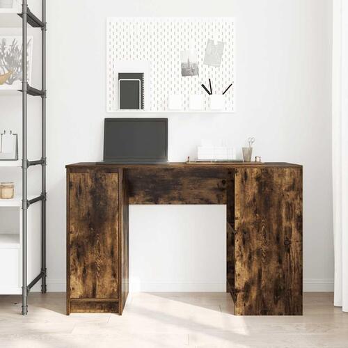 Skrivebord 120x42x76 cm konstrueret træ røget egetræsfarve