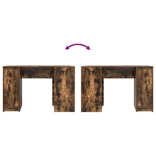 Skrivebord 120x42x76 cm konstrueret træ røget egetræsfarve