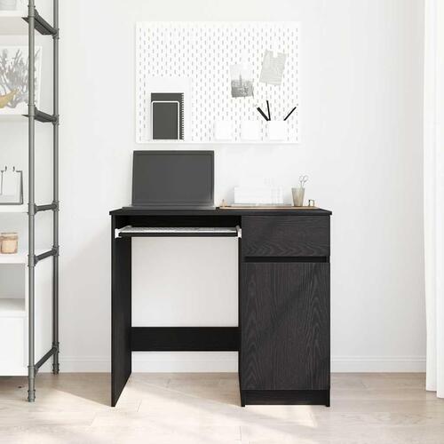 Skrivebord 86x49x76 cm konstrueret træ sort-eg
