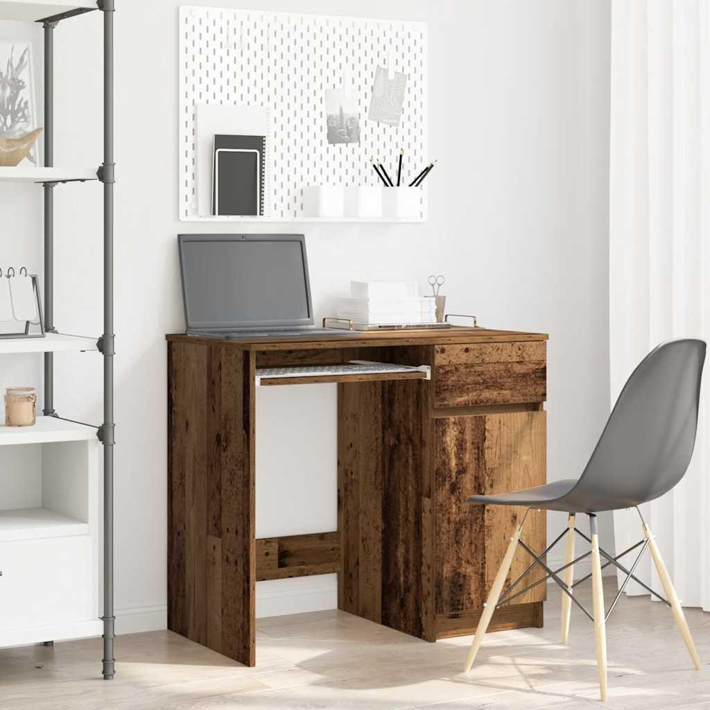 Skrivebord 86×49×76 cm i konstrueret træ - gammelt trælook billede