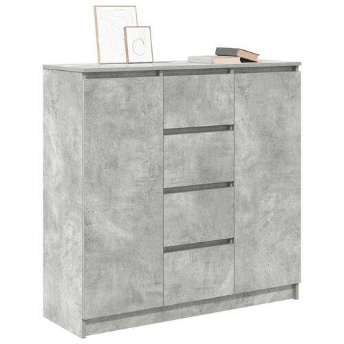 Skænk med skuffer 100,5x35x98,5 cm konstrueret træ betongrå