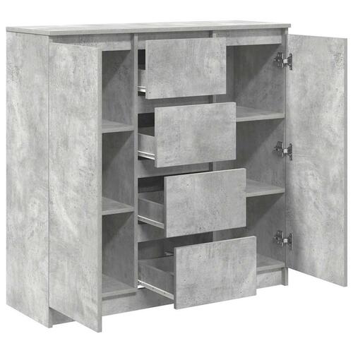 Skænk med skuffer 100,5x35x98,5 cm konstrueret træ betongrå