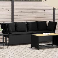 Havesofa med hynder polyrattan sort