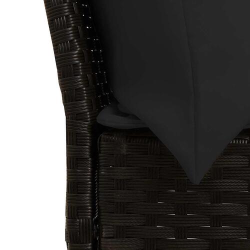 Havesofa med hynder polyrattan sort