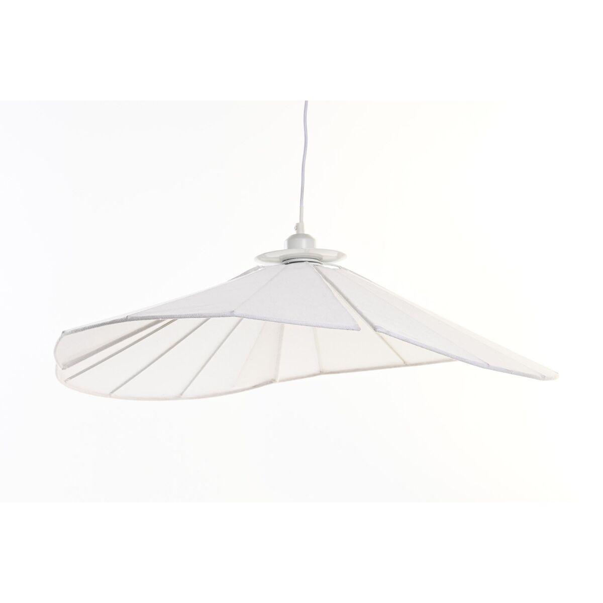 Loftslampe i metal og hør, hvid, E27, 50 W (68 × 68 × 21 cm)