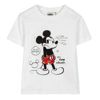 Børne Kortærmet T-shirt Mickey Mouse Hvid 3 år