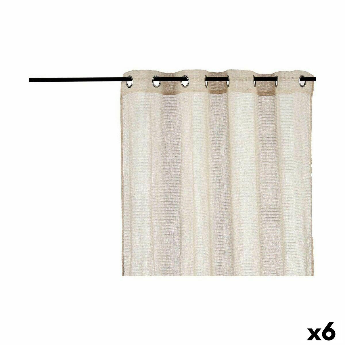 Gardin med ringe - Beige, 140 × 260 cm (6 stk.)
