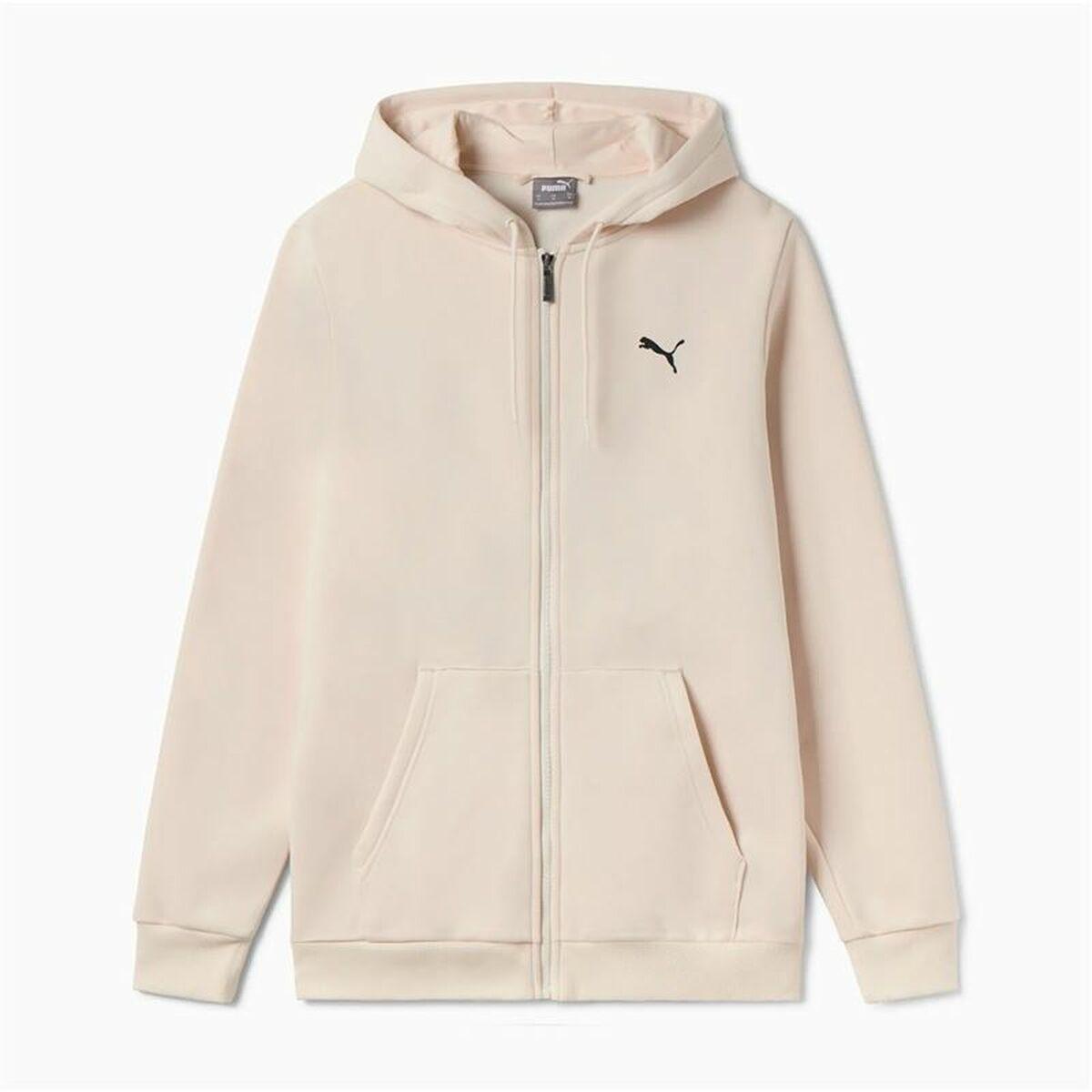 Hættetrøje til Mænd Puma Essentials+ Graphic Hoodie Fz Beige L