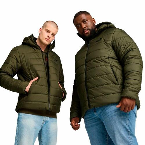 Sportsjakke til Mænd Puma Essentials Hooded Padded Mørk grøn XXL