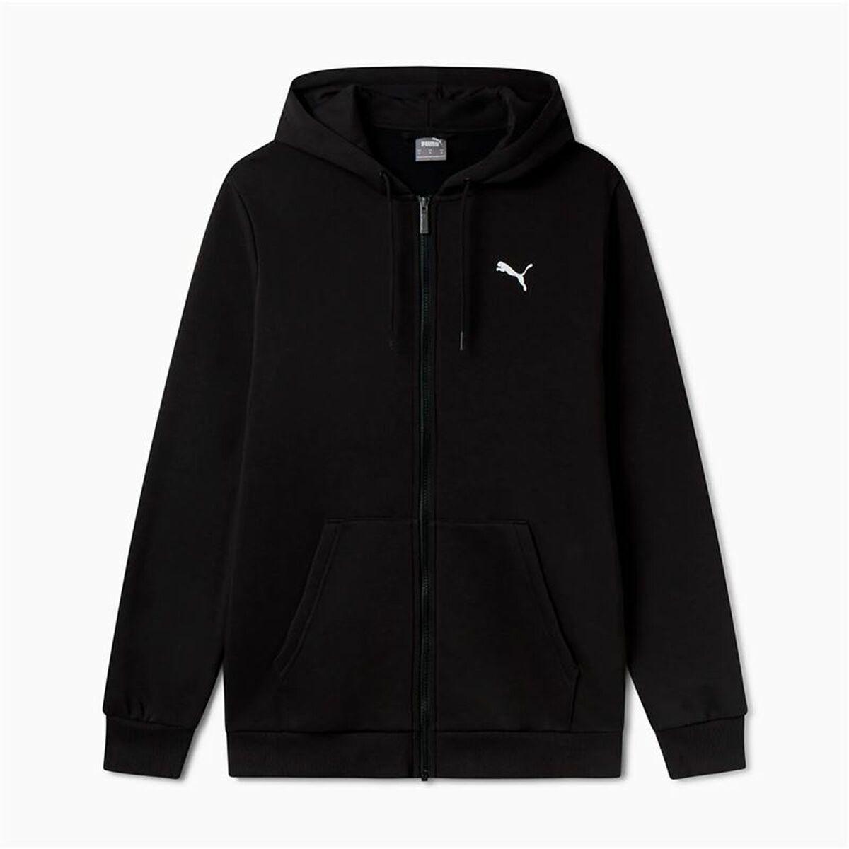 Puma Essentials+ Graphic Hoodie FZ hættetrøje - Sort, XXL