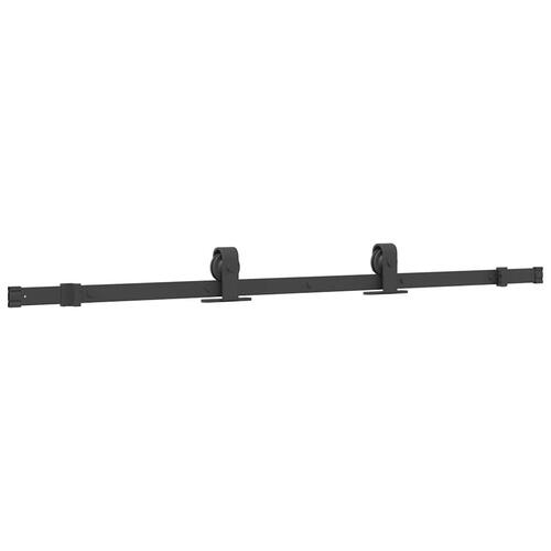 Skydedør med hardwaresæt 90x205 cm ESG glas sort