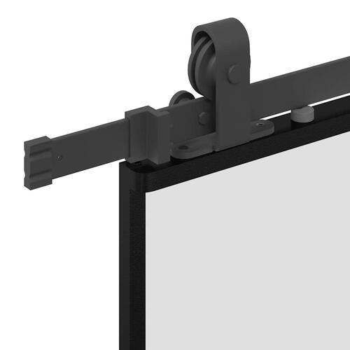 Skydedør med hardwaresæt 90x205 cm ESG glas sort