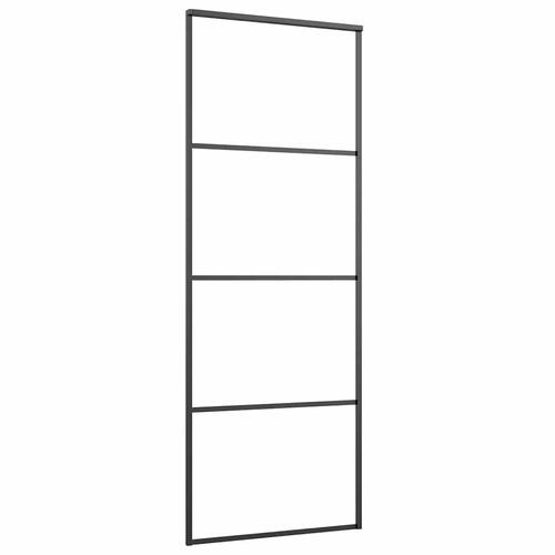 Skydedør med hardwaresæt 76x205 cm ESG glas sort