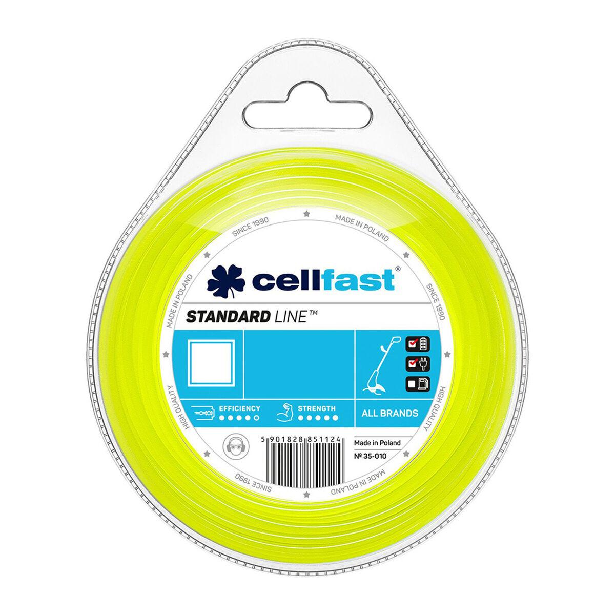 Cellfast trimmerline 2,7 mm - firkantet, 15 m, gul