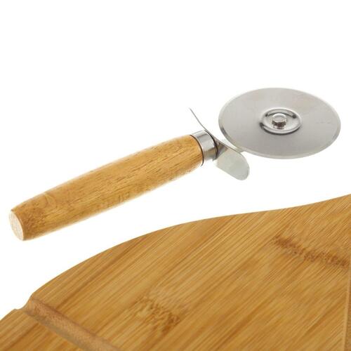 Pizza Skærer Natur Bambus 38 x 32 x 1,5 cm