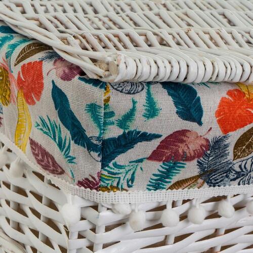 Set med kurve Hvid flet 47 x 35 x 55 cm