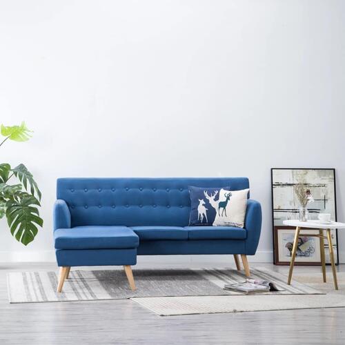 Chaiselong sofa 171,5x138x81,5 cm stofbetræk blå