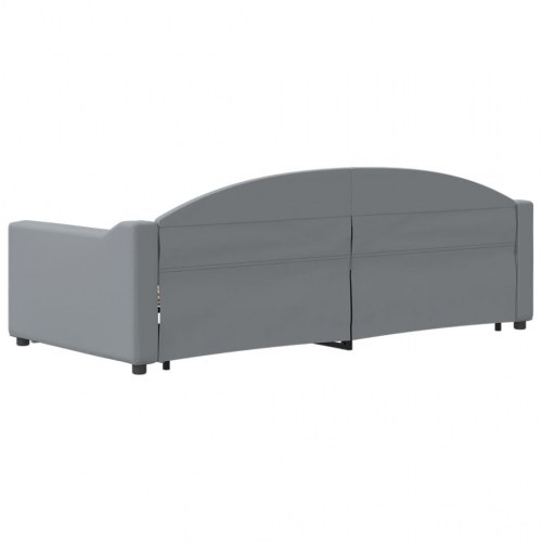 Daybed med udtræk 90 x 190 cm stof - lysegrå