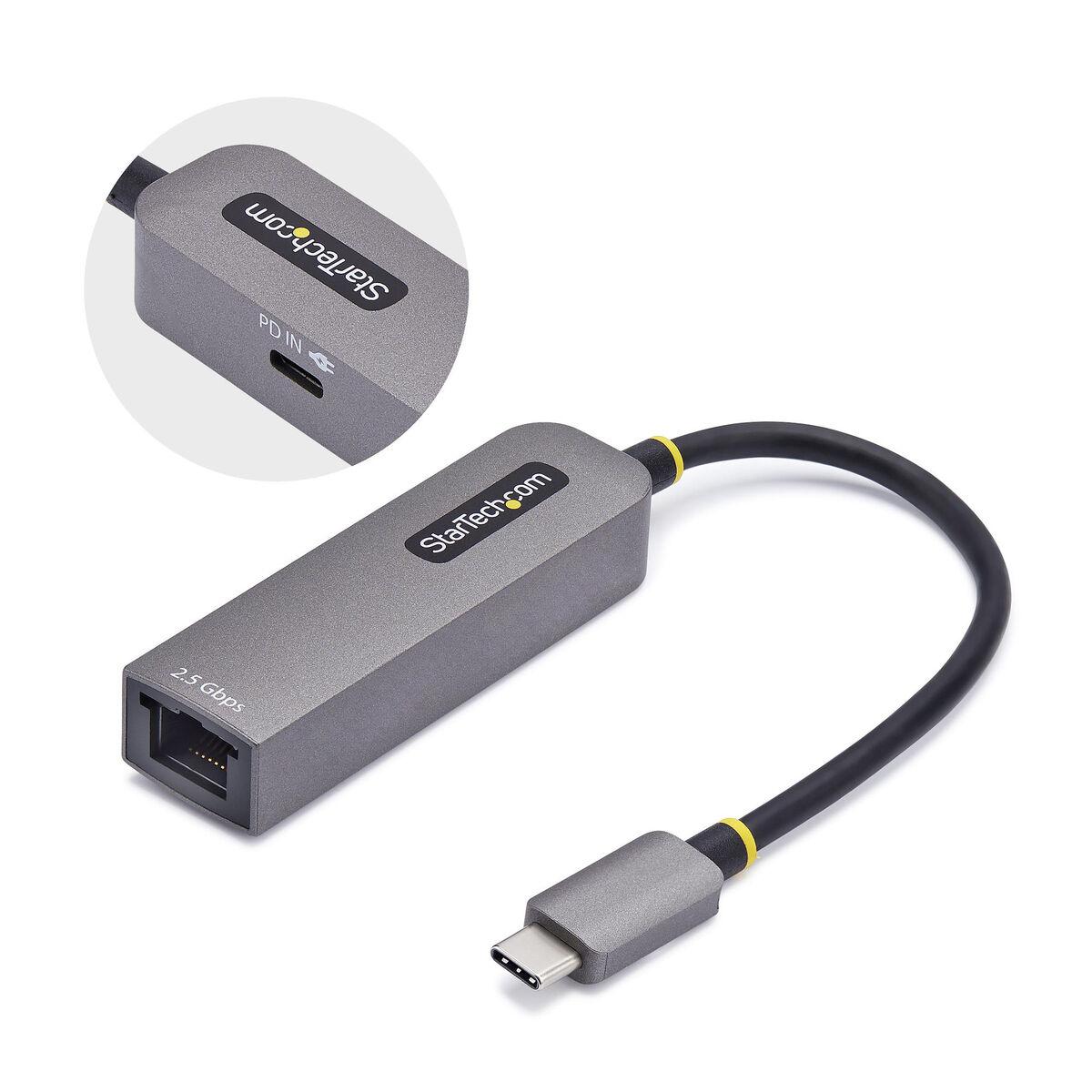Startech USB‑C til Ethernet adapterkabel 2,5 Gbps - Grå
