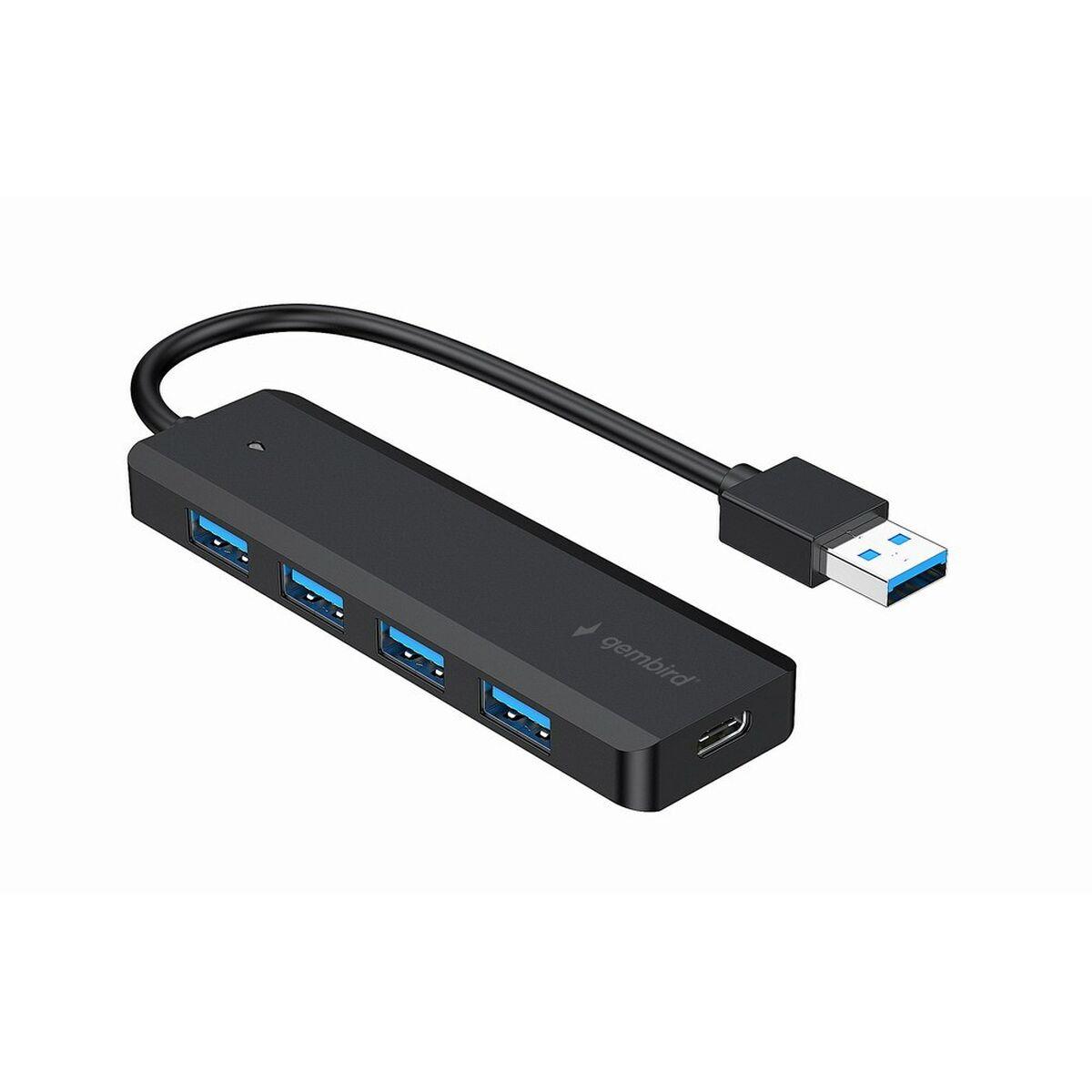 Gembird UHB-U3P4P-02 - hub - 4 ports USB hub - USB 3.2 - 4 ports - Sort
