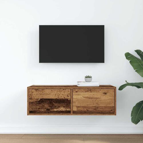 Tv-bord 80x31x25,5 cm konstrueret træ antikt trælook
